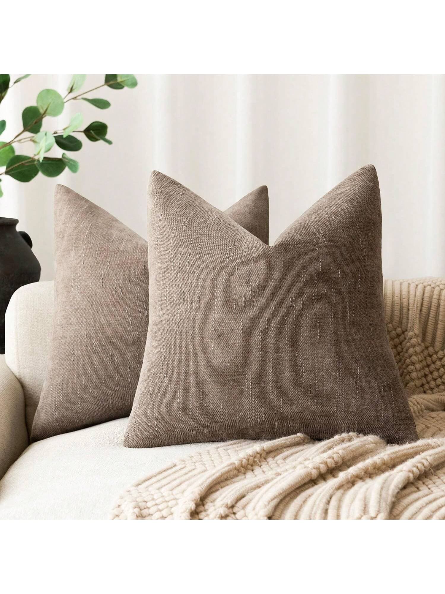 Minimal Chenille Bamboo Cushion Cover