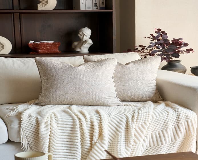 Metallic Geometric Jacquard Cushion Cover 2