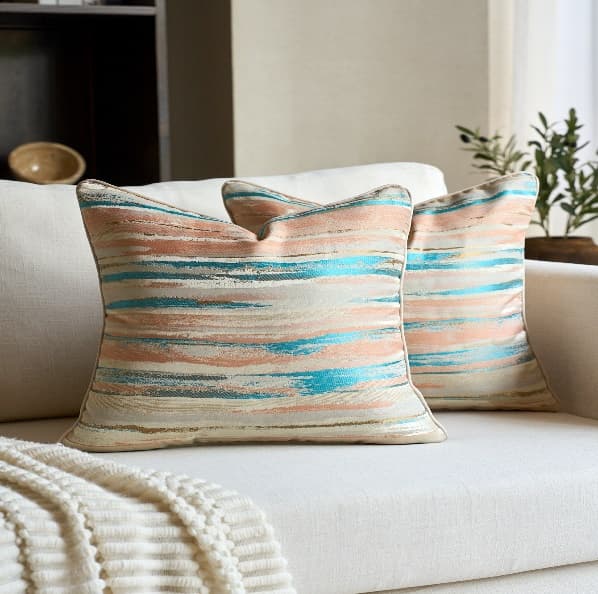 Abstract Sunset Jacquard Cushion Cover 2