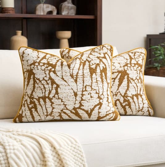 Abstract Floral Jacquard Cushion Cover 2