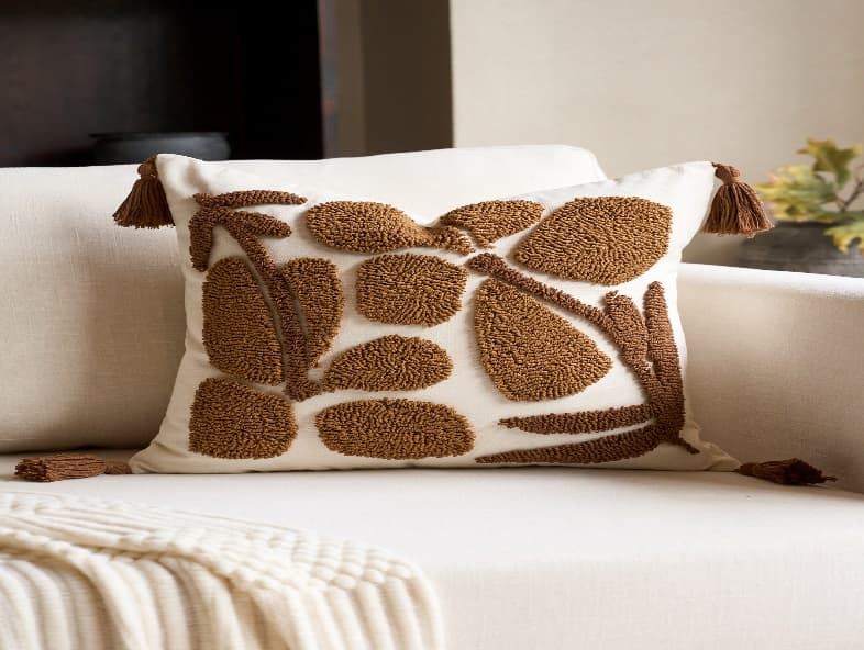 Sculpted Tufted Embroidered Cushion Cover 3