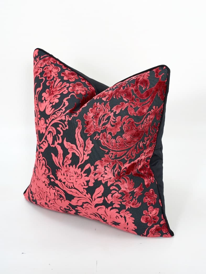 European Burnout Velvet Floral Cushion Cover