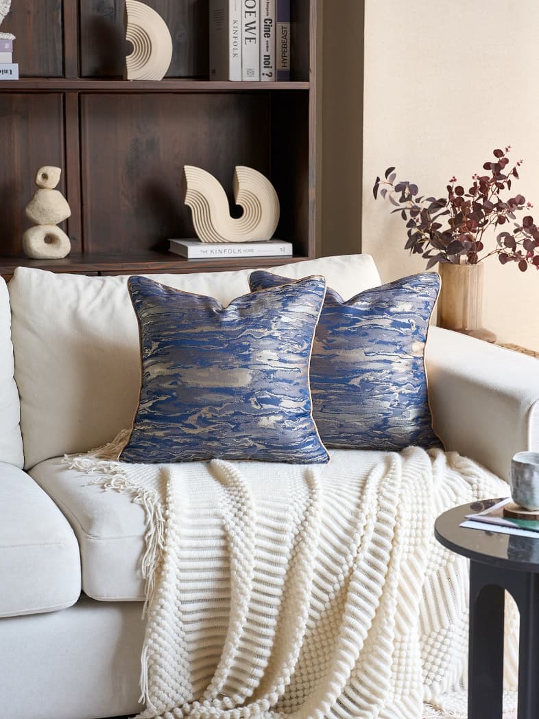 Sea Cloud Jacquard Cushion Cover